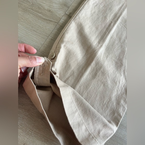 Talbots Linen Cotton Blend Straight leg Tan Roll Up Cuff Pants SZ 16 NWT - Picture 2 of 8